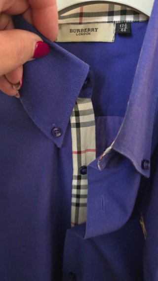 Camicia uomo Burberry blu taglia XL