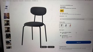 4 Sillas Negras Ikea Tela y Metal