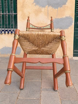 6 Sillas Catalanas Antiguas Policromadas