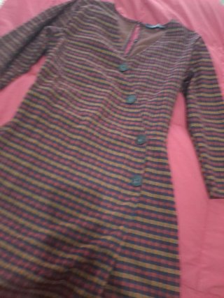 Vestido cuadros burdeos talla M