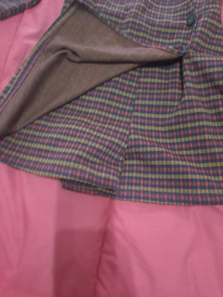Vestido cuadros burdeos talla M