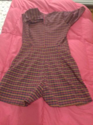 Vestido cuadros burdeos talla M