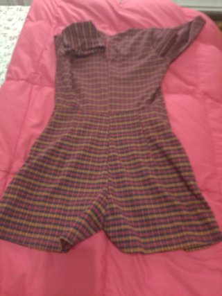 Vestido cuadros burdeos talla M