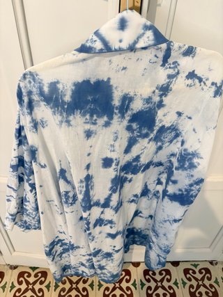 Camisa Oversize Margot Tie-Dye Azul/Blanco
