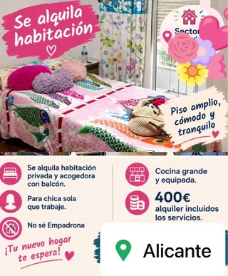 Habitación en alquiler preferiblemente chica