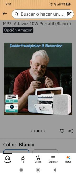 Radiocasete WIITHINK Blanco