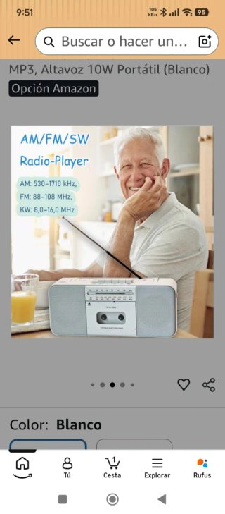 Radiocasete WIITHINK Blanco