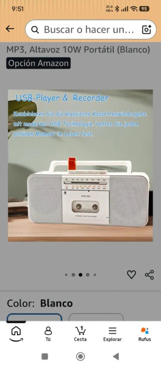 Radiocasete WIITHINK Blanco