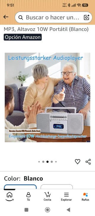 Radiocasete WIITHINK Blanco