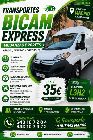 Mudanzas y Portes en MADRID y al rededor