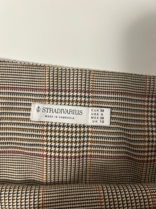 Falda Stradivarius de Cuadros Talla 38