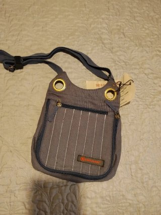 Bandolera Converse Gris Rayas Nueva