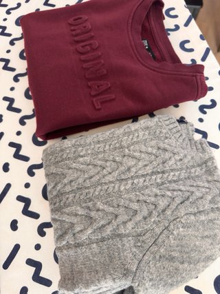 Jersey de punto gris Kiabi + sudadera