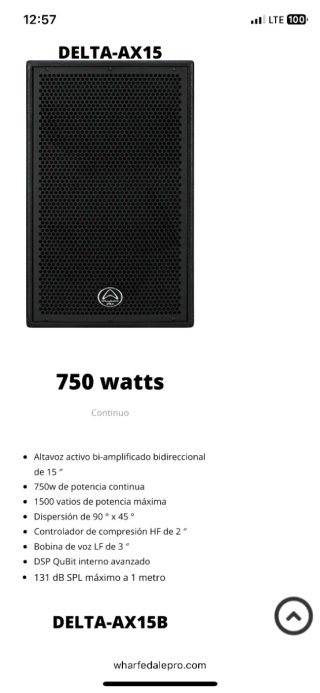 Altavoces profesionales bi-amplificados.