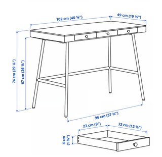 Escritorio IKEA LILLÅSEN 102x49 cm
