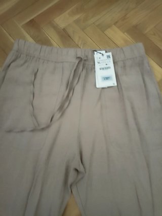 Pantalón Zara Verano Beige Talla XL