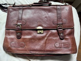 Mochila Maletín de Cuero Marrón