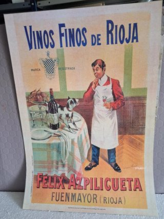 Cartello pubblicitario per vini di Félix Azpilicueta