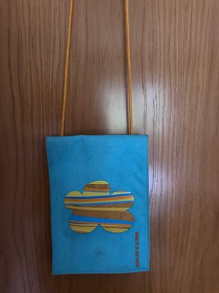 Bolso de Colgar Azul con Motivo Floral