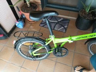Bicicleta Plegable 20 Verde, 7 Velocidades