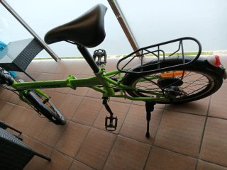 Bicicleta Plegable 20 Verde, 7 Velocidades