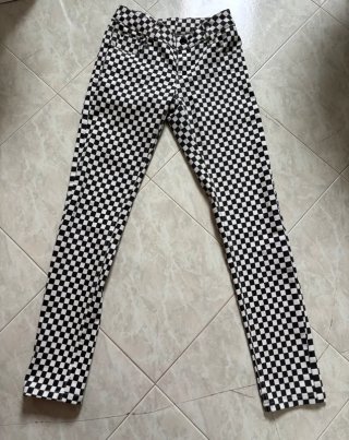 Pantalón skinny cuadros checkerboard