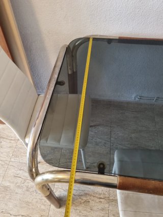 Mesa comedor cristal y 3 sillas