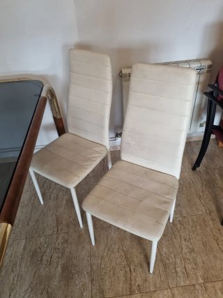 Mesa comedor cristal y 3 sillas