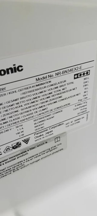 Nevera Combi  Panasonic Acero Inoxidable 200X60X63