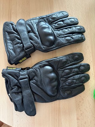 Guantes de piel Kevlar negros talla L