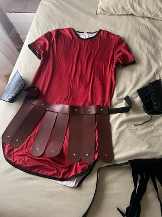 Disfraz Romano Cinturón Falda Gladiador Marrón