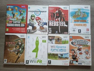 Nintendo Wii Blanca+Caja+Wii Fit+8 Juegos+Alfombra