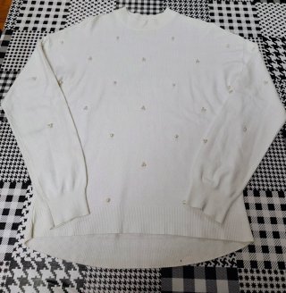 Jersey Desastre blanco perlas talla M