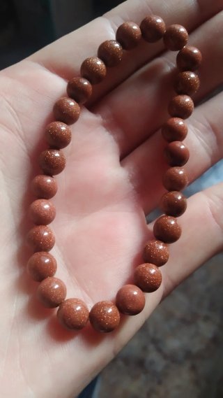 Pulsera de Piedra Sol oro marrón tamaño hombre L