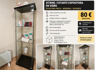Vitrine / Estante Expositora em Vidro