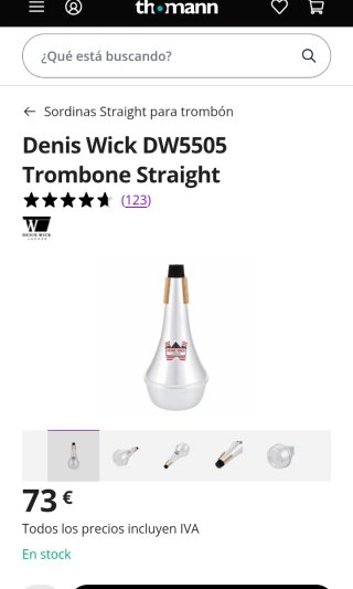 Sordina Trombón Denis Wick DW5505 Straight Mute