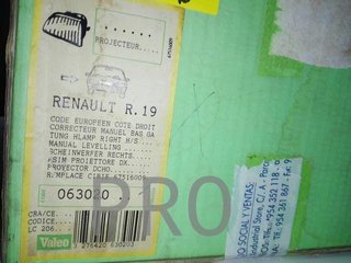Faro renault r19 derecho nuevo
