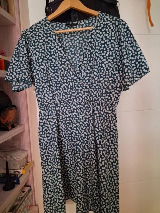Vestido floral Shein verde y blanco