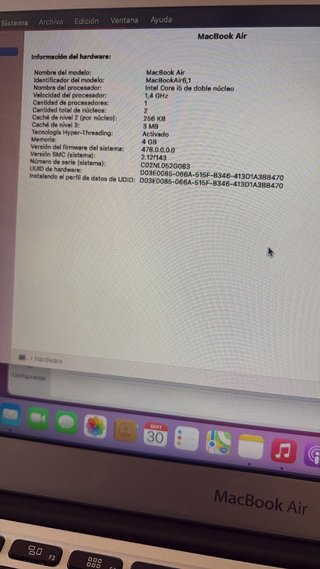 Portátil Apple MacBook Air