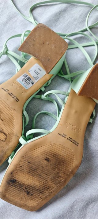 Sandalias Romanas con tacon verde menta