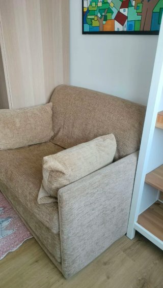 Sofá Cama Beige de Chenille