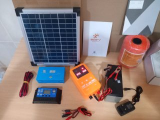 Kit Solar Panel, Controlador y Batería y pastor 12