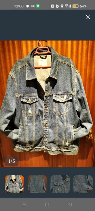 Cazadora vaquera Bershka XL desgastad Leer descrip