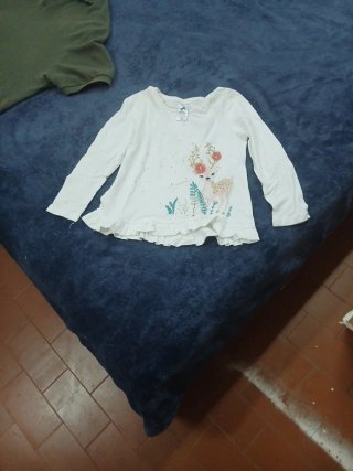 Camisola infantil manga comprida com estampa de ve