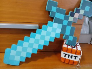 Réplica Espada Diamante Minecraft y Bloque TNT