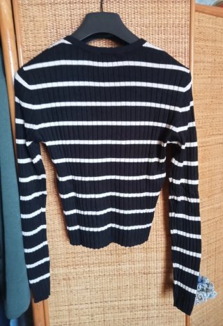 Maglione Terranova donna righe bianche nere