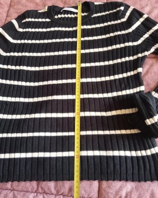 Maglione Terranova donna righe bianche nere