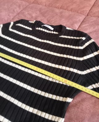 Maglione Terranova donna righe bianche nere