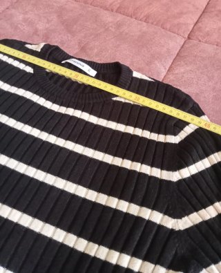 Maglione Terranova donna righe bianche nere