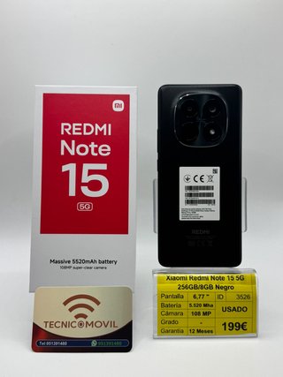 Xiaomi Redmi Note 15 5G Nero 256GB